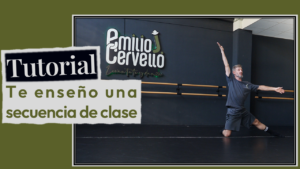 Profesor Emilio J. Cervelló enseñando una secuencia de técnica de suelo de danza contemporánea en la Escuela Levántate y danza en Córdoba