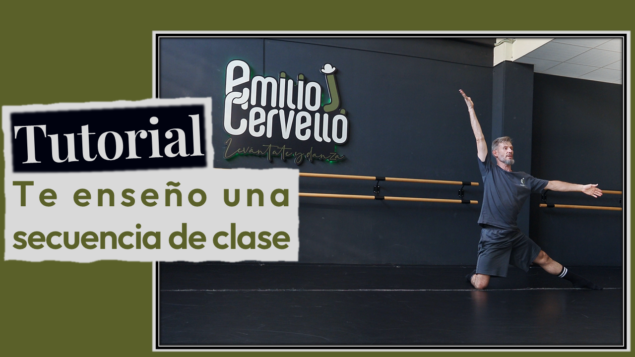 Profesor Emilio J. Cervelló enseñando una secuencia de técnica de suelo de danza contemporánea en la Escuela Levántate y danza en Córdoba